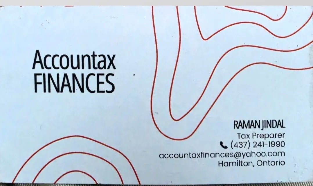 Accountax Finances business card