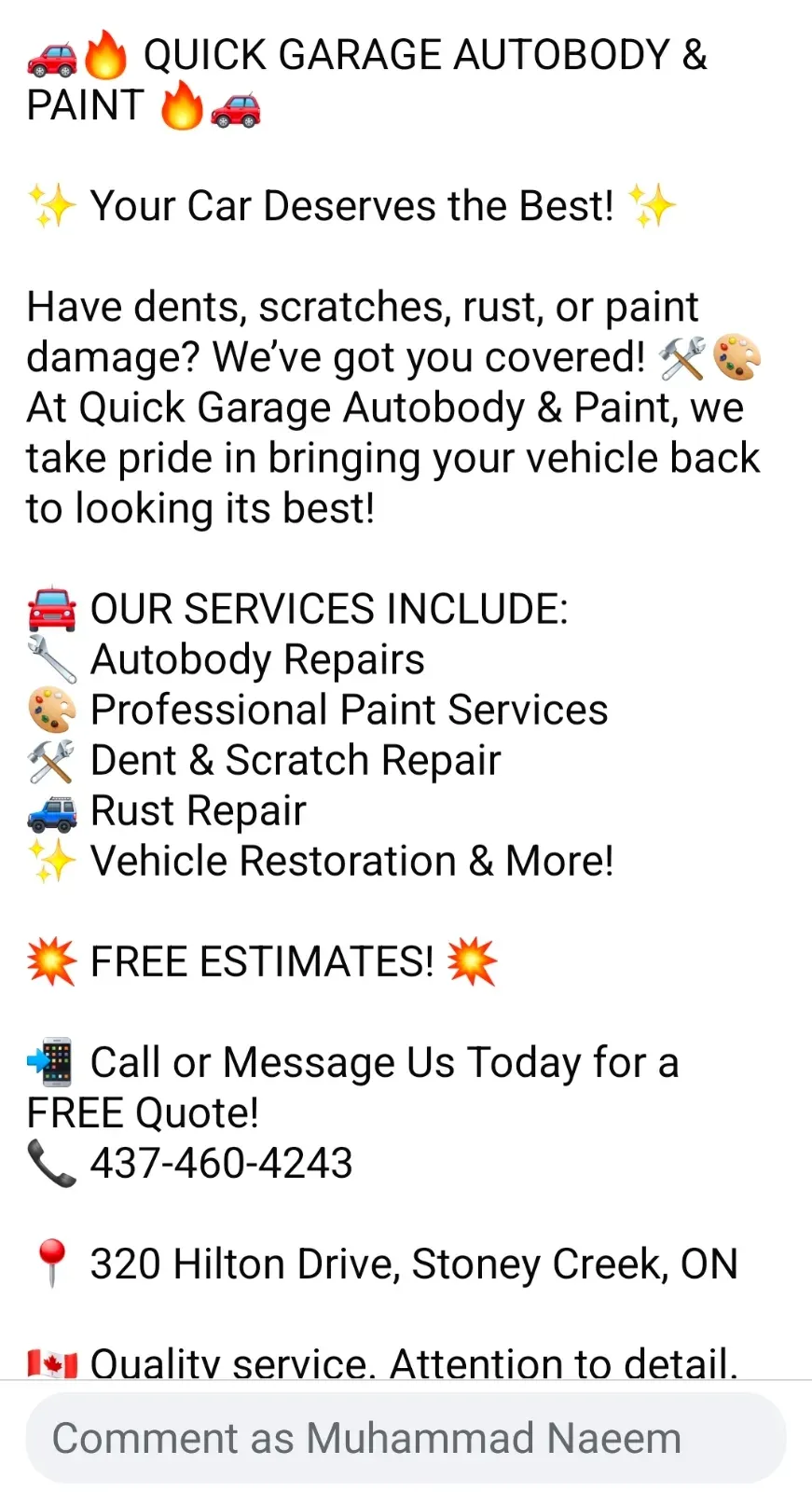 Quick Garage Autobody & Paint, photo 2