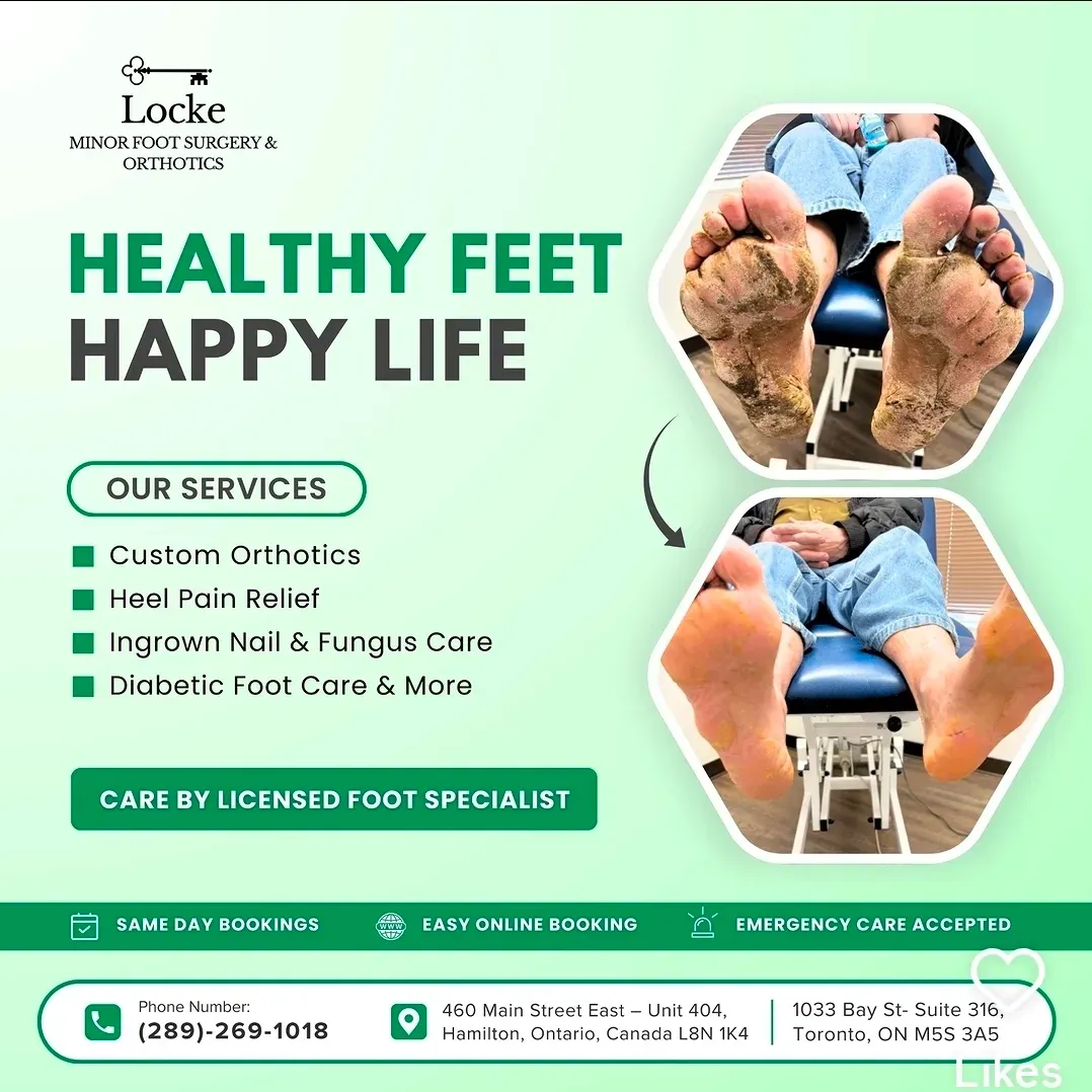 Locke Minor Foot Surgery & Orthotics business card: Healthy Feet Happy Life