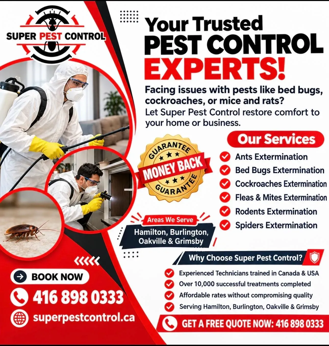 Super Pest Control business card: Your Trusted Pest Control Experts