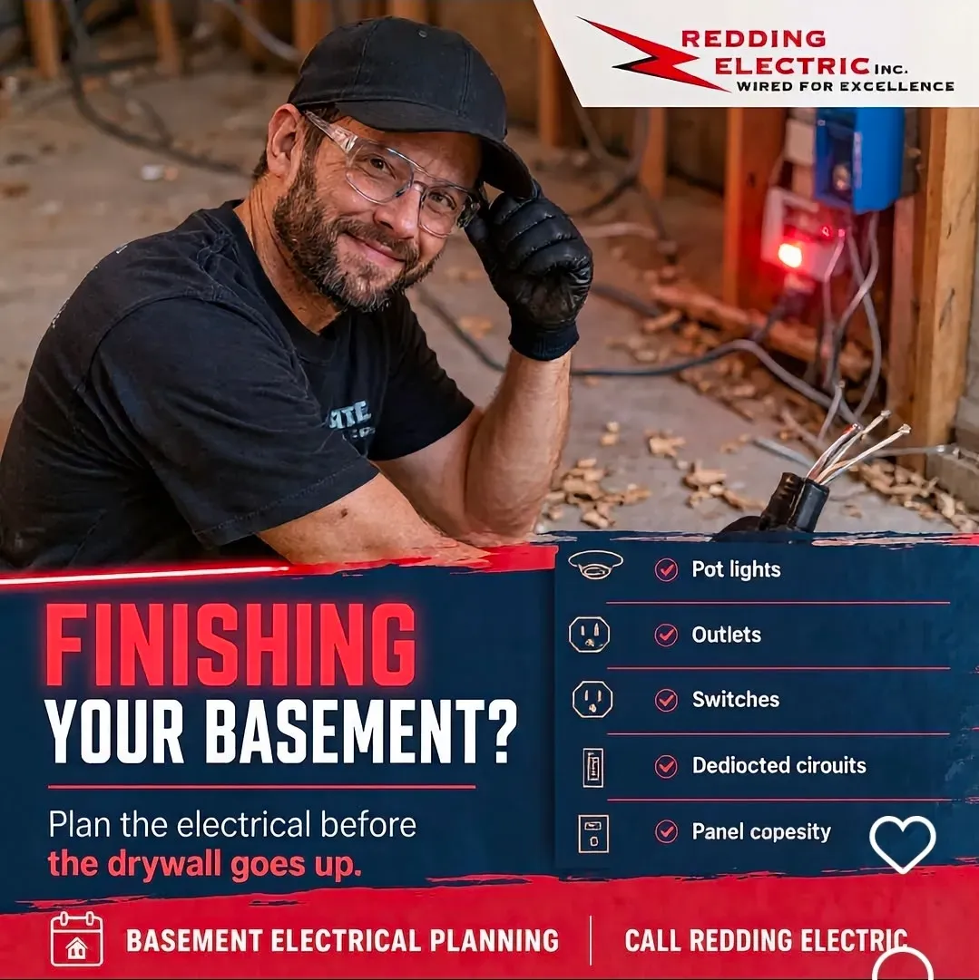 Redding Electric Inc. business card: Wired for Excellence