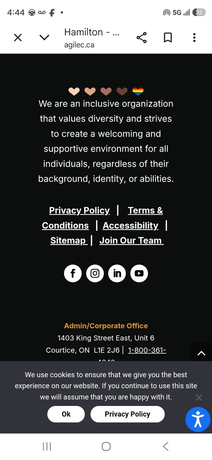 Agilec Employment Agency business card