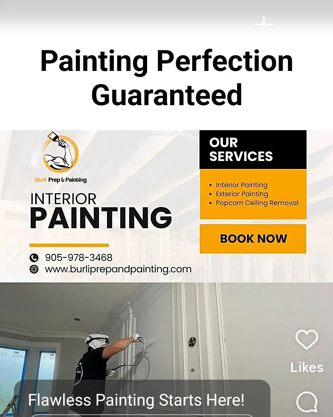 Burli Prep & Painting business card: Painting Perfection Guaranteed
