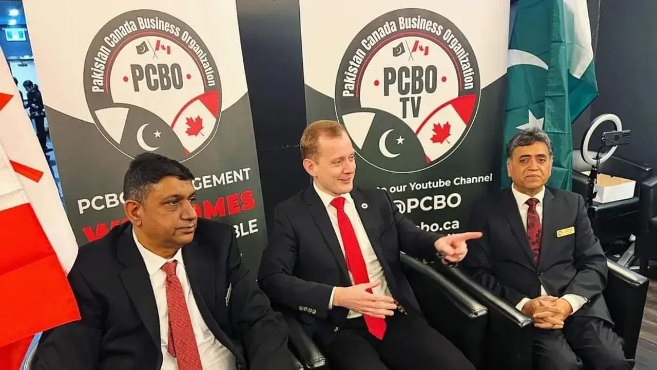 Three guests seated in front of the PCBO and PCBO TV seals